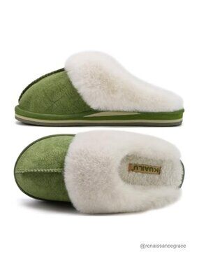 Fuzzy Memory Foam Slippers Arch Support Warm House Shoes